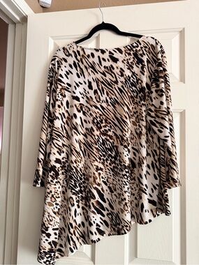 Chico's Leopard Print Tunic in Tan and Black